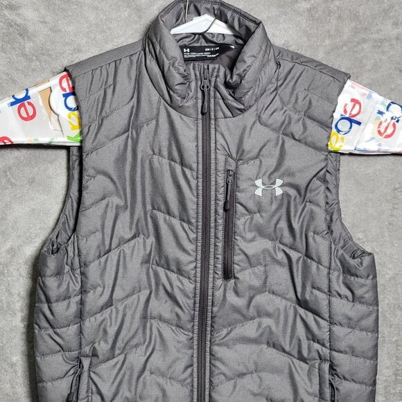 Under Armour Vest Mens Small Gray Storm ColdGear Fitted Insulated Winter 1316012 - Picture 2 of 12
